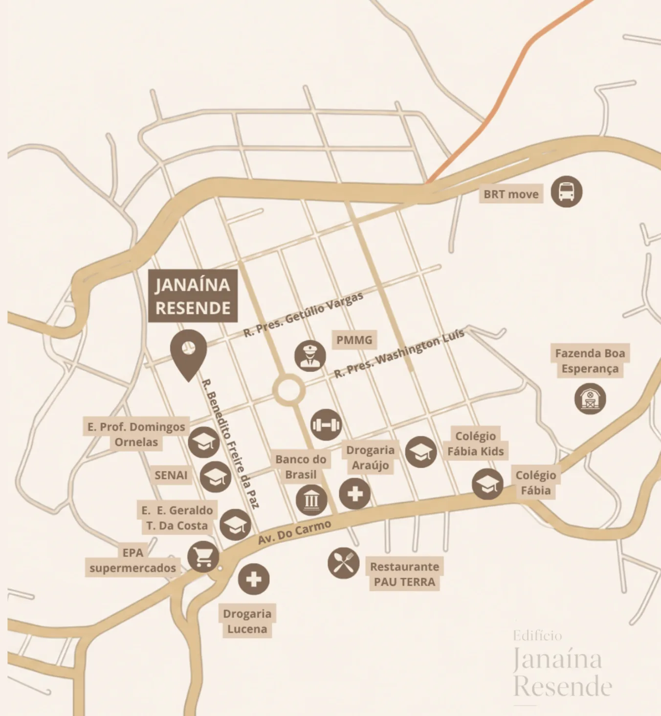 Mapa de localização do Edifício Janaína Resende em Santa Luzia