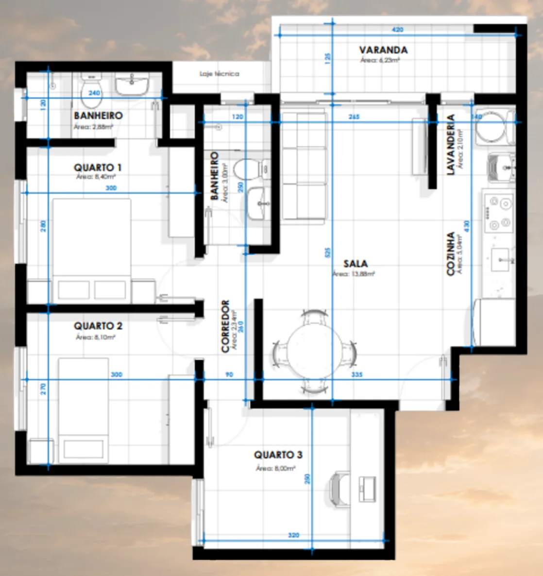 Planta do apartamento tipo